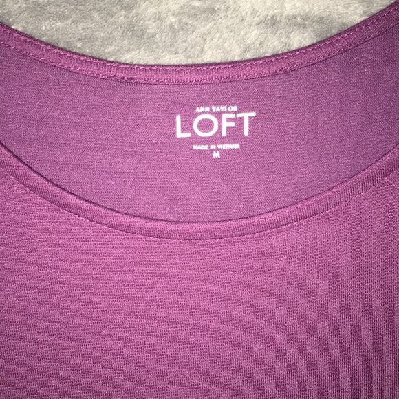 Cold shoulder dark purple top by Ann Taylor Loft. - Picture 4 of 4